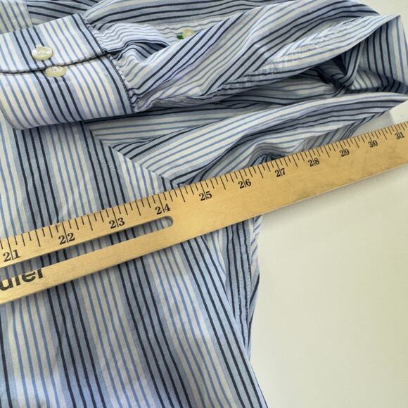 Tommy Hilfiger Shirt Men X Large 17 32-33 Blue White Striped Button Down Vintage - Picture 6 of 6